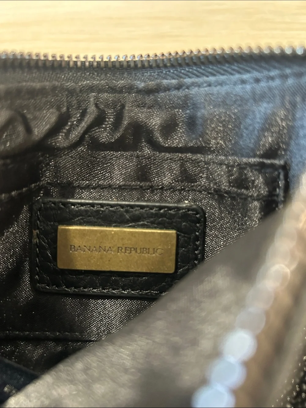 Banana Republic Black Beaded Wristlet Clutch